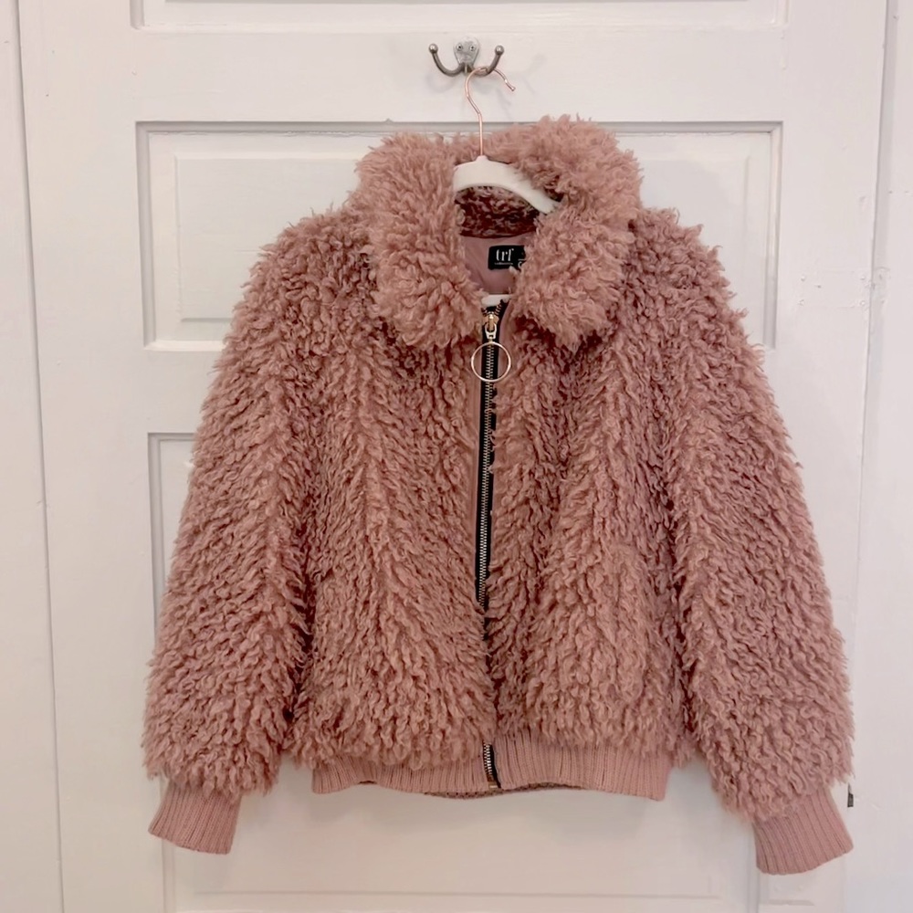 Zara fuzzy pink TRF jacket